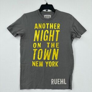 RUEHL T-Shirt Mens S Gray Another Night On The Town New York Minimalist Urban